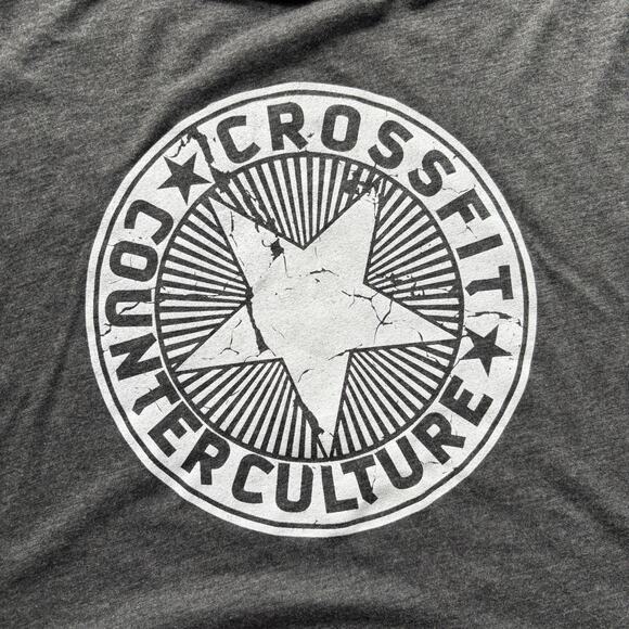 Bella + Canvas CrossFit Counter Culture Flowy Crop Tee Gray Graphic Star M - Picture 6 of 6